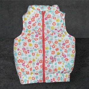 OSHKOSH | GIRLS FLORAL PUFFER VEST 2T
